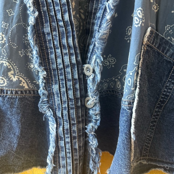 Free People Denim + Bandana Bed Jacket - Picture 3 of 5